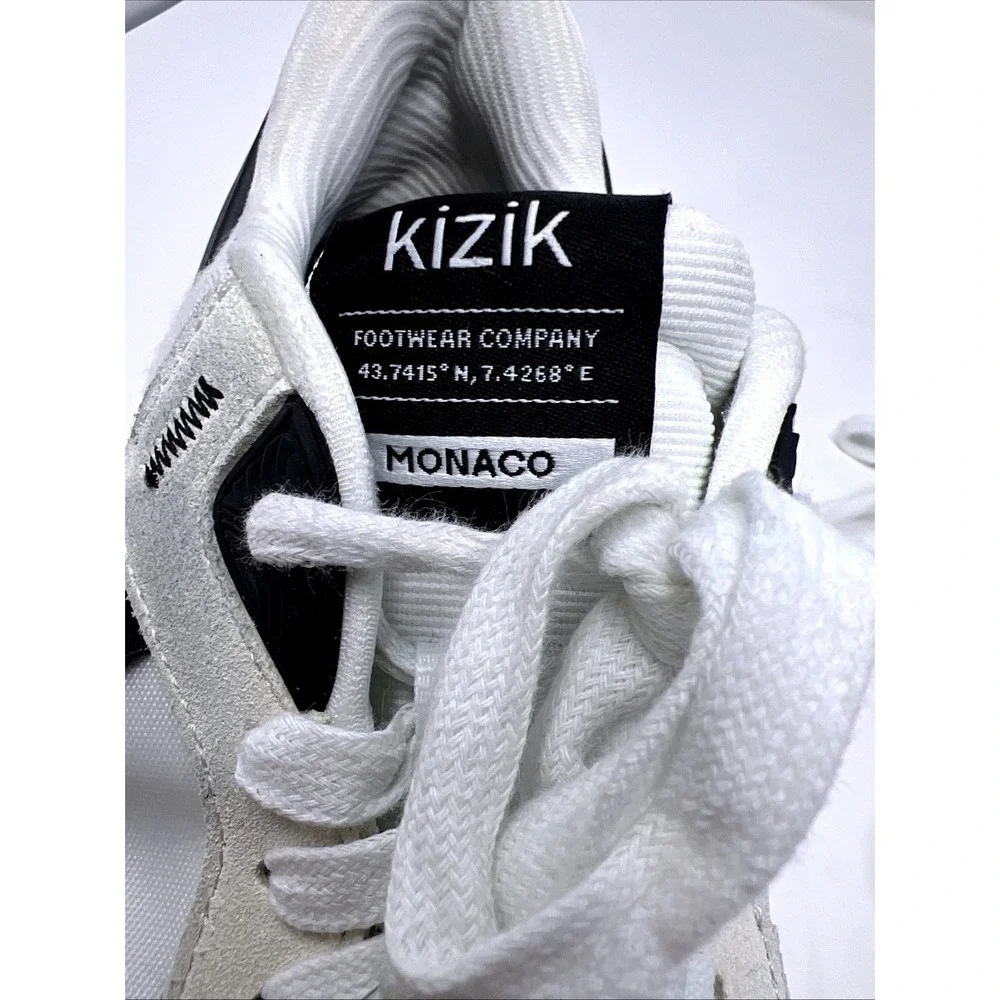 Kizik Monaco White/Black Hands-Free Slip in/on Shoes Womens size 8 Walking Retro